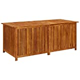 MOONAIRY Caja de almacenaje de jardín, Baul Almacenaje Exterior, Baúl Exterior, Baul para Exterior, Arcon Jardin, Baul Jardin Exterior, 175x80x75 cm Madera Maciza Acacia