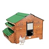 Gallinero Exterior Polly Farm Evolution - Gallinero Prefabricado con Comedero Integrado - Fabricado en HPL - Incluye Perchas y Ponederos - Fácil Montaje