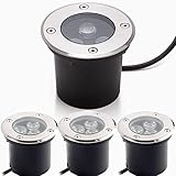 Foco Suelo Led Lámpara de Subterránea 3W 3000K Blanco Cálido Impermeable IP67 AC85-265V 270LM LED Foco empotrable al Aire Libre luz paisaje decorativa al aire libre [Clase de eficiencia energética A+]