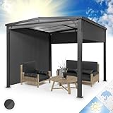 Blumfeldt Pergola Jardín 3 x 3 m, Gazebo de Jardín Impermeable con Cubierta de Policarbonato Rígida, Cenador Aluminio Barbacoa, Toldo Pérgola Exterior, Carpa Exterior Terraza Kit Completo
