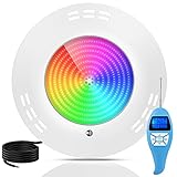 LyLmLe Foco LED Piscina Relleno de Resin, 35W Lámpara Piscina RGB Regulable Multicolor con Control Remoto,Iluminación LED Piscina para Superficie extraplano,Ángulo de haz 140 °,IP68 Impermeable,12V AC