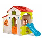 FEBER - Beauty House de Feber, casa de juegos para jardín e interior con tobogán incorporado, puerta con buzón de cartas y ventanas abatibles, para niños y niñas a partir de 3 años, Famosa (800010721)