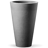 Deuba Maceta Alta para Plantas Flores 'Capri' 40x70cm Macetero Jardín Irrompible Ligera Macetero Gris