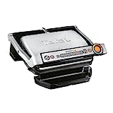 Tefal Optigrill GC712D12 Plancha de Cocina, 7 Modos de cocción, indicador del Progreso, Sensor de Grosor, bandejas extraíbles y Desmontables, 2000 W, Aluminio, Acero Inoxidable, INOX