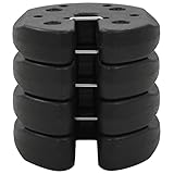 vidaXL 4X Pesos de Cenador Negro 220x30 mm Hormigón Marquesina Toldo Pérgola