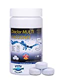Cloro Piscinas Pequeñas DIACLOR Multi 5 ACCIONES 1 KG - Pastillas de Cloro Lento (20 gr - 3 cm Diámetro) - Tratamiento Completo Multiacción - SIN Cobre - Nueva FÓRMULA 100% Segura