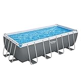 BESTWAY Piscina Desmontable Tubular Power Steel Rectangular 488x244x122 cm Gris