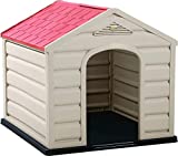 KG KITGARDEN - Caseta de jardín para perro mediano/pequeño, 61x68x59 cm, Beige/Terracota, Kennel Small