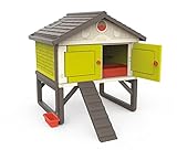 Smoby- Gallinero Infantil Elevado de vistosos Colores, Apto para 4 gallinas, y Equipado como los Profesionales. Medidas: 121 x 159 x 128 cm. (7600890101)
