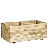 Catral 31090016 Jardinera Rectangular, Pino, 80 x 40 x 32 cm