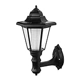 Lampara Solar, Luz De Pared LED Impermeable Farola Solar Exterior Lámpara de Salón Hexagonal Vintage Iluminación Decorativa de La Calle Del Patio Del Jardín Al Aire Libre
