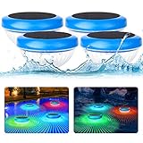 Luces Flotantes Para Piscina,Luces Solares Para Piscina con Cambio de color RGB,Piscina Impermeable por la Noche,Luces LED Para Piscina al Aire Libre Que Plotan Para Piscina,Estanque,Jardín (4)