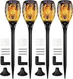 Ruyilam Llama Luz Solar de Exterior, 4 Pack Antorcha Luces Solares 33LED Inalámbricas Impermeables para Jardín, Terraza, Patio, Fiestas, Iluminación al Aire Libre, Encendido Apagado Automático