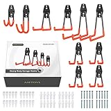 Ganchos de Garaje para Trabajo Pesado 10PCS Ganchos para Colgar Ganchos Dobles de Acero 5 Tamaños Ganchos de Goma Antideslizantes para Artículos a Granel Bicicletas Cuerdas Escaleras etc.