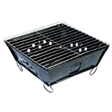 BBQ 8108145 Barbacoa Plegable de Acero Negro 28 x 28 x 2 cm