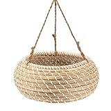 Decorasian Macetero colgante – Maceta colgante trenzado de algas marinas – semáforo con cuerda de yute – Maceta colgante 25 cm