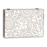 LOLAhome Tapa Contador luz o Cuadro eléctrico de Flores y Hojas de Madera MDF Taupe de 46x6x32 cm