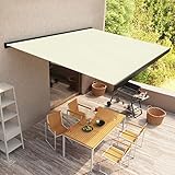 Gecheer Toldo de Carrete Motorizado Toldo Retráctil de Carrete Toldo de Ventana Exterior para Patio Balcón Jardín Terraza Estructura de Aluminio Color Crema#1 300x250 cm