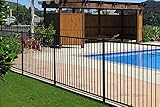 VALLA SEGURIDAD PISCINA JARDÍN AJUSTABLE (De 30cm a 150cm) (DE 80 A 150 CM, NEGRO)