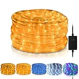 SWANEW Manguera LED Exterior, 20m Tubo LED Impermeable, Led Manguera de Luces, LED Luces de Tira con Enchufe, para Iluminación Jardín-Blanco cálido