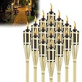 LZQ Antorchas de jardín para exteriores, 90 cm, antorchas de aceite, antorchas de bambú, para decoración exterior (12 unidades)