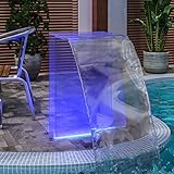 vidaXL Fuente de Piscina con Set de Conector y Luces RGB Decoración Iluminación Adorno Estanque Jardín Exterior Aire Libre Acrílico 51cm