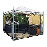 Mosquitera en forma de caja para cenador, terraza, lodge o balcón, en bolsa de transporte para viajes (300 x 300, negro)