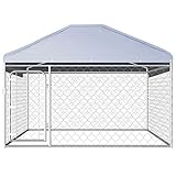 Caseta para Perros, Casa para Mascotas con Marco de Acero Galvanizado de Tela para Interiores