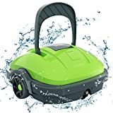WYBOT Robot Limpiador de Piscinas inalámbrico, para Piscinas sobre el Suelo y Piscinas de Fondo Plano en el Suelo, Motor Dual, Filtro Fino de 180 μm hasta 525 pies Cuadrados, Verde