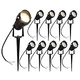 Pack de 10 Foco Jardin LED con Pincho COB 5W 220V Blanco Cálido Luz LED para Exteriores