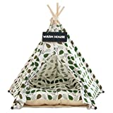 Tienda De Campaña para Perros y Gatos con Almohada Desmontable y Lavable Plegable Casas para Mascotas con Pizarra