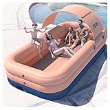 Piscinas Hinchables Infantiles Grandes Con Bomba De Aire InaláMbrica Rectangulares Piscinas Desmontables,Adultos Piscinas Desmontables PVC Gruesa,centro Natación Para Niñ(Size:300×180×68cm,Color:Rosa)