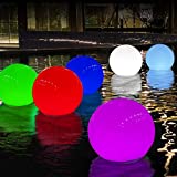Luz Estanque Solar Flotante, Luz Bola Exterior Cambia Color Energía Solar, Luz Globo Jardin Impermeable IP68 para Piscina, Bañera Hidromasaje, Bañera, Luz Noche Decorativa para Fiestas de Eventos-2pcs