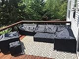 Fundas de Muebles de jardín,Impermeable Cubierta de Exterior Funda Protectora Muebles,Cuadrado,para Sofa de Jardin,al Aire Libre,Mesa y Sillas,100x100x75,Negro