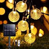 Guirnaldas Luces Exterior Solar, TOPYIYI 50LED 8M Luces Solares Led Exterior Jardin con USB Recargable, 8 Modos & Impermeable Cadena de Luces Solares Decoración para Terraza Patio Balcones Fiesta Boda