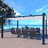 CONCEPT USINE - Nila 12m² - Pérgola autoalcance 3,75 x 2,68 m, estructura de aluminio y tela de poliéster