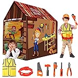 ZimiTeda Tienda para Niños el Infantil Campaña Ingeniería Plegable Carpa Casita de Juegos Portátil Casa de para Interiores Exteriores Castillo y 6pcs del Conjunto de Herramientas para el Hogar