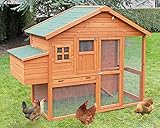 Gallinero Dakota para 4-6 gallinas - Gallinero Ideal para jardín - Ponedero, Parque, Bandeja de excrementos y almacén - 150 x 200 x 86 cm