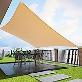 Duerer Toldo Vela de Sombra Rectangular 3.6x4.8m, 95% de Protección UV, 185GSM Densidad para Patio, Jardín, Pérgola, Patio Trasero - Color Arena