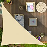 IOAOI Toldo Vela de Sombra Triangular 4x4x5.7 m Toldo Vela Impermeables, Resistente HDPE, Protección UV 98% Toldo Exterior Terraza para Patio, Exteriores, Jardín - Amarillo pálido