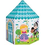 Intex 44635NP - Casita infantil tela, INTEX, 104x104x130 cm, Cabañas para niños interior, Con forma de castillo, color azul claro, Casita infantil tela plegable, Tienda de campaña niños