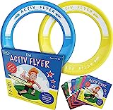 Activ Life Anillos voladores niños [Amarillo/Cian]. Regalo de cumpleaños más Popular para niños de 3+. Juguete Volador definitivo para Vacaciones en la Playa, Parques, recreos y Piscinas.