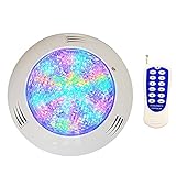 AMDHZ Focos led Piscina Cambio de Color RGB 12V AC Montado en la Superficie de la Pared, IP68 a Prueba de Agua con Control Remoto RF Iluminación subacuática Decoración de Piscinas