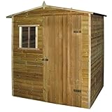 Tidyard Caseta Jardín Exterior,Cobertizo para Almacenaje,Armario de Madera de Jardín,con 1 Sencilla Cerradura en la Puerta,Madera de Pino Impregnada 1,5x2m