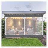 AMDHZ Cortinas for Pérgola Cortina for Exteriores Impermeable con Ojales Lonas for Pergolas Cortinas Exteriores for Terraza，Jardín (Color : Gray, Size : 4.8x2.5m)