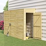 Gecheer Caseta de Almacenaje de Jardín Armario Herramienta con 4 Estantes para Exterior Terraza Patio Cobertizo de Jardín Madera de Pino 100x300x220 cm
