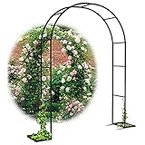 ZBYL Arco de jardín, Pérgola de Metal, Arcos para Patio, terraza, Parque Paisaje, Decoración de Boda, 180 × 220 cm, Negro
