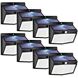 Peasur Focos LED Exterior Solares【8 Paquete】, 3 Modos/138 LED Luz Solar Exterior Con Sensor de Movimiento, Impermeable IP65 Luz Solar Exterior para Jardin, Garaje, Camino