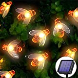Oreunik Guirnalda Luces Exterior Solares, 50LED Cadena de Luces Impermeable y 8 Modos, Decorativa para Interiores y Exteriores,Jardín, Terraza, Patio, Bodas, etc. (Abeja)