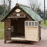 JHKGY Caseta De Madera para Perros - Al Aire Libre De La Cabaña De Troncos del Animal Doméstico,con Solapa De Puerta Placa Inferior Extraíble,para Animales Pequeños Medianos Grandes,4XL